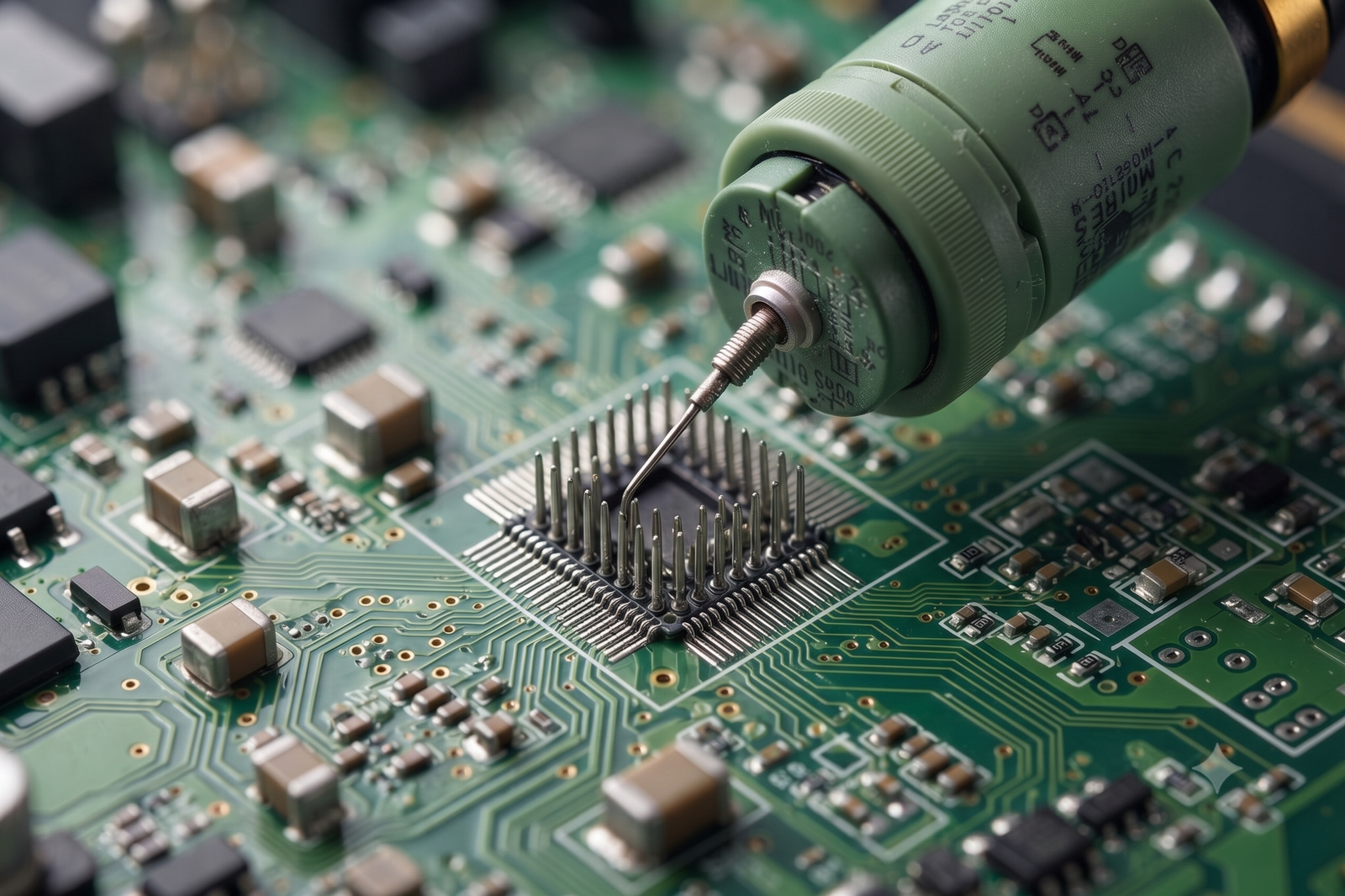 Capacitor mounted on an electronics circuit board